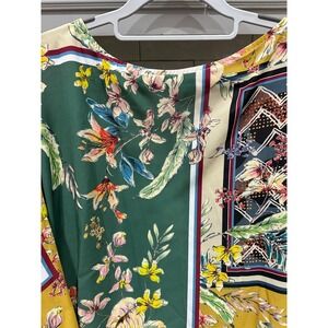 suzanne betro multicolored blouse with‎ bell sleeves 2xl